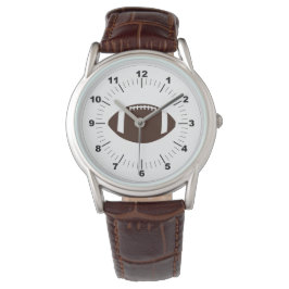 Manar Football Classic Brown Leather Strap Watch Armbandsur