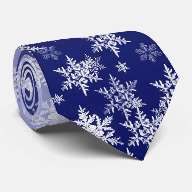 Manar för blåttvitSnowflake Tie Slips (Rullad)