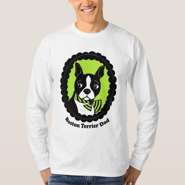 Manar för Boston Terrierpappa T-tröja för Tee (Framsida)