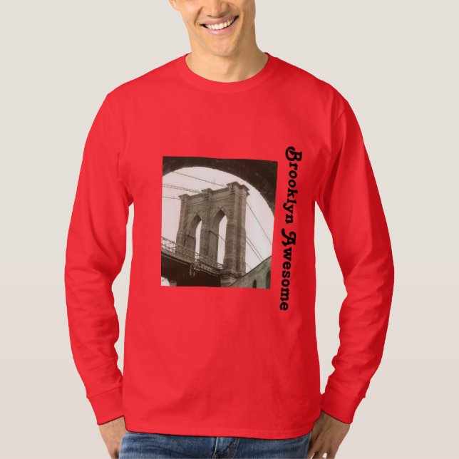 Manar för citationstecken för Brooklyn bro T-tröja T Shirt (Framsida)