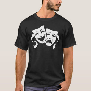 Manar för Comedy & Tragedy Theater White Masks T Shirt