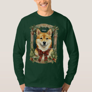 Manar för doge-julskjortan (Shiba Inu), lång tid T Shirt
