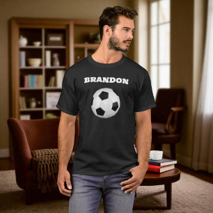 Manar för eget namn för Snyggten Boys Soccer Ball T Shirt