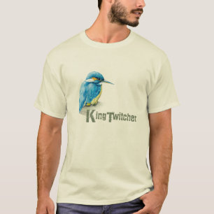 Manar för fågelskådare för Kingfisherkung Twit T-shirt
