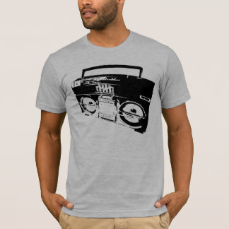 Manar för grått för old schoolBoombox konst halva Tee Shirt