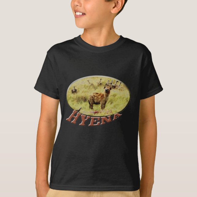 Manar för Hyenadjurlivsafari/tonåringart-skjortor Tee Shirt (Framsida)