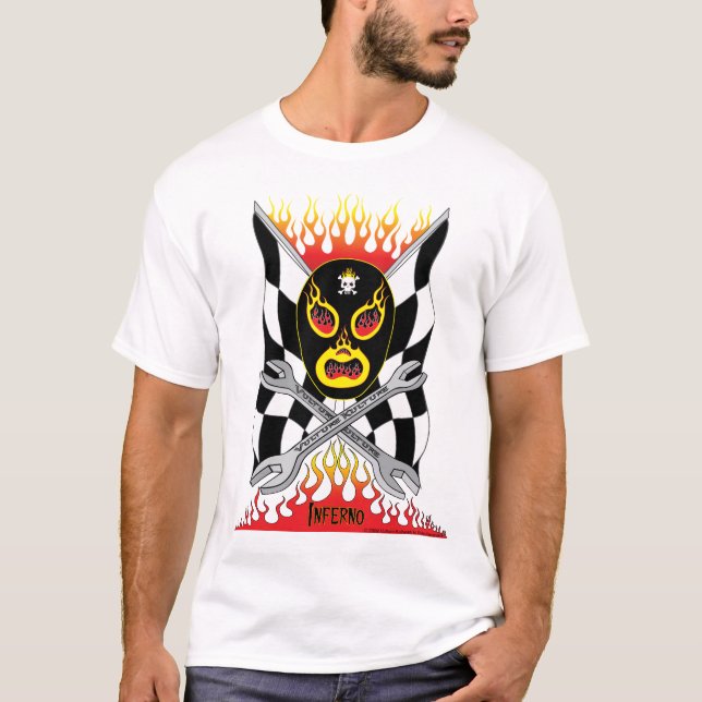 Manar för InfernoLuchador mexicanska brottare T Shirt (Framsida)