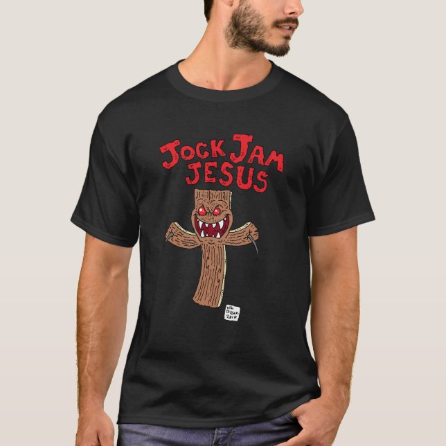 Manar för JocksyltJesus Crucifixion svart T T Shirt (Framsida)
