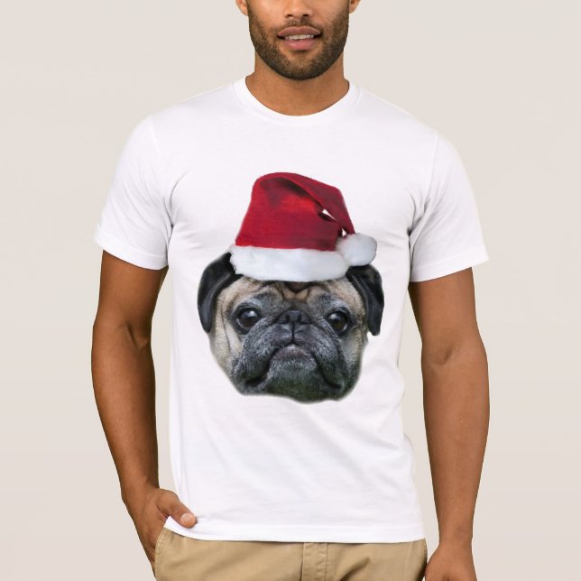 Manar för julmopshund skjorta t-shirt (Framsida)