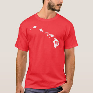 Manar för karta för Hawaii vit statlig HI T Shirt