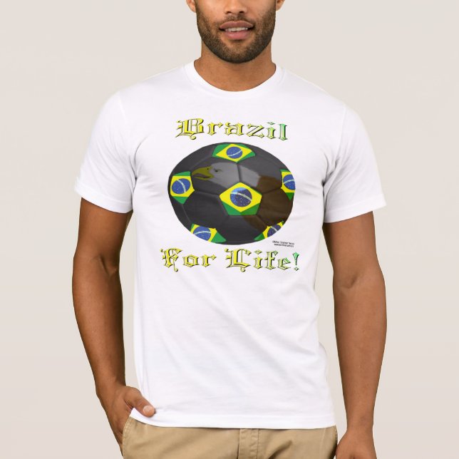Manar för liv för Brasilien fotboll fläkt 4 T Shirt (Framsida)