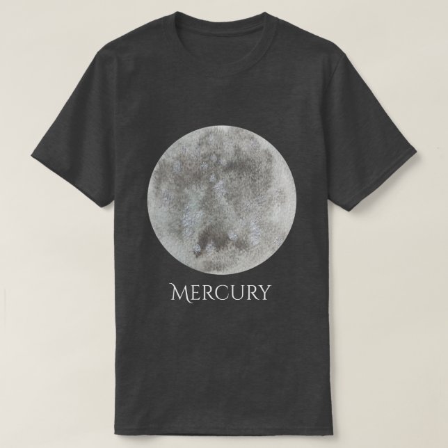 Manar för Mercuryplanetvattenfärg skjorta Tee (Design framsida)