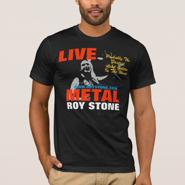 MANAR FÖR METALL FÖR ROY STEN LEVANDE T-TRÖJA TEE SHIRT (Framsida)