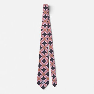 Manar för monogrammad Rosa och Grått Unik Mönster Slips