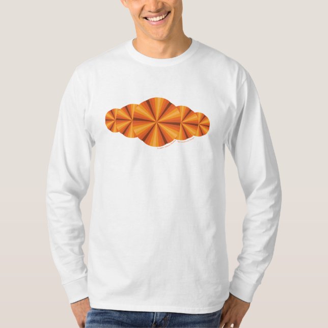 Manar för optisk Illusion Orange ljussken Tee Shirt (Framsida)
