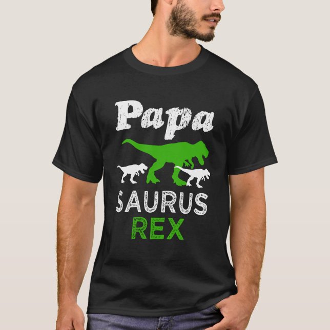 Manar för pappaSaurus Rex skjorta rolig T-tröja T Shirt (Framsida)