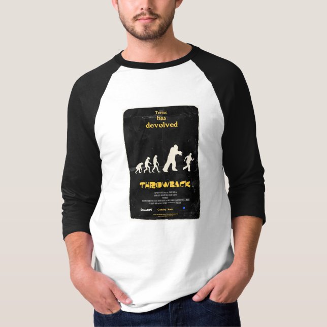 Manar för Raglan för Throwbackkuggfrågaaffisch Tee Shirt (Framsida)