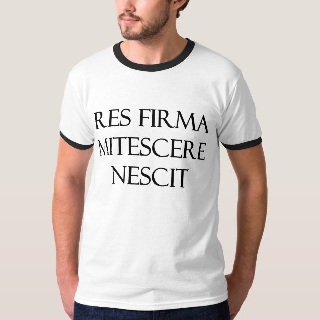 Manar för Res Firma Mitescere Nescit Ringer Tee Shirt (Framsida)