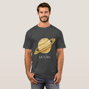 Manar för Saturn planetvattenfärg T Tee