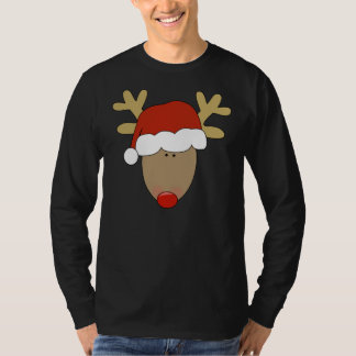 Manar för t-skjorta för jullångärmad hjort ren tee shirt