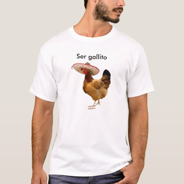 Manar för tupp för Ser gallito mexicansk Tee Shirt (Framsida)