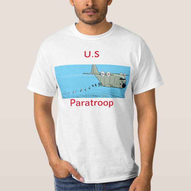 Manar för U.S.-Paratrooptecknad skjorta Tee Shirt (Framsida)