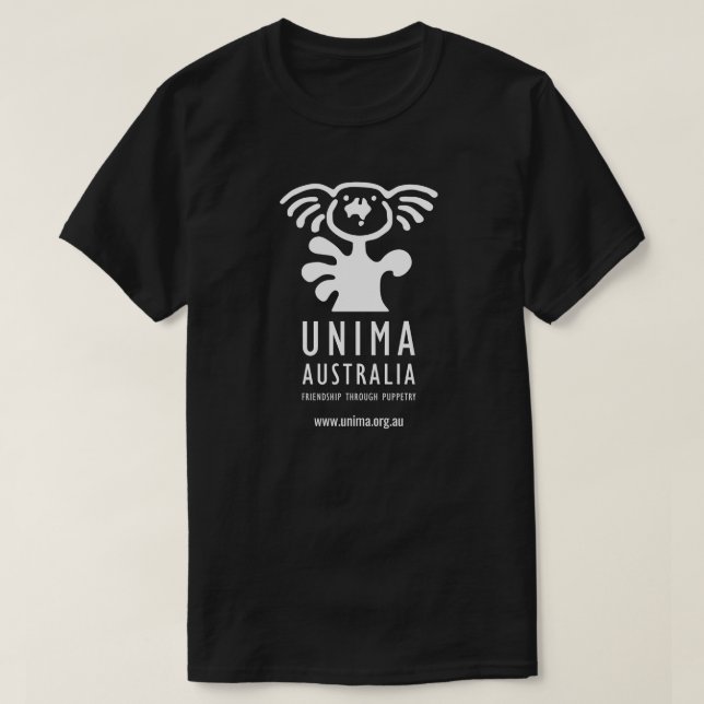 Manar för UNIMA Australien svart för T-tröja T-shirt (Design framsida)