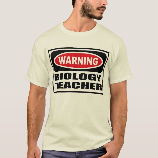 Manar för varningsBIOLOGILÄRARE T-tröja T-shirt (Framsida)