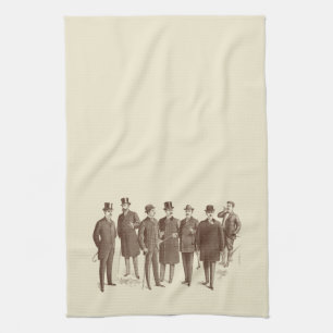 Manar för vintagegentleman1800s beige för brunt kökshandduk