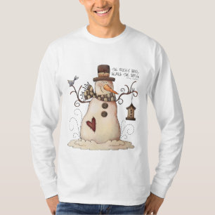 Manar för vintertidsnögubbe t-skjorta t-shirt