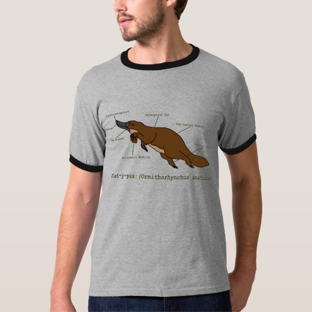 Manar förbluffa näbbdjurskjorta tee shirt (Framsida)