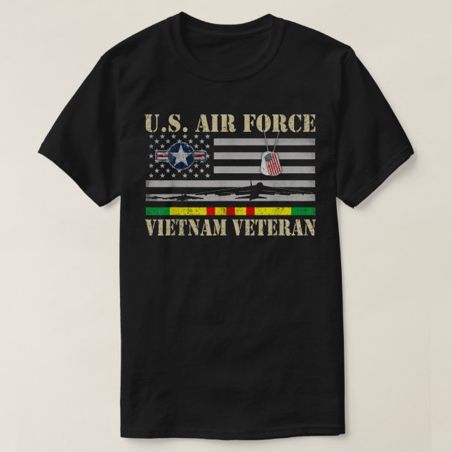 Manar Förenta staternas Luft Force Vietnam Veteran T Shirt (Design framsida)