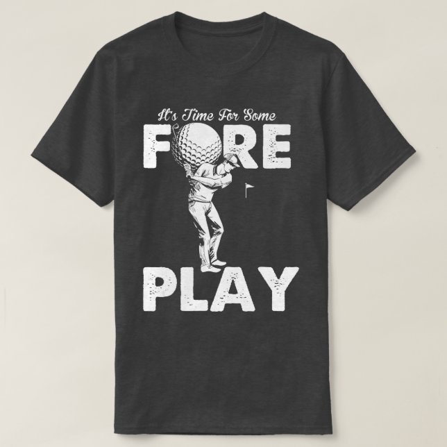 Manar Foreplay Innuendo Funny Golf Vuxen humor T Shirt (Design framsida)