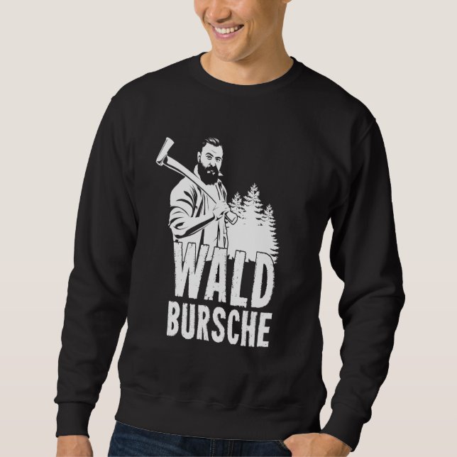 Manar Forest Bursche Woodcutter Spruce Moped Fores Lång Ärmad Tröja (Framsida)