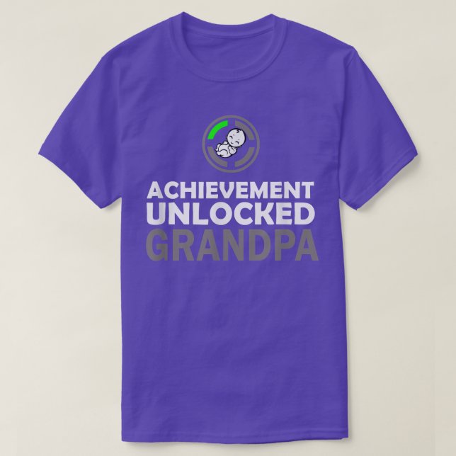 Manar Första gången Farfar Achievement Unlock G T Shirt (Design framsida)