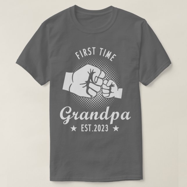 Manar Första gången Grandpa Est 2023, Grandpa Preg T Shirt (Design framsida)