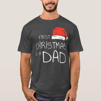 Manar Första julen som en Pappa-flony Santa Hat Ju T Shirt