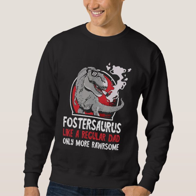 Manar Foster Pappa Parents Smoking Dino Coola Far  Lång Ärmad Tröja (Framsida)
