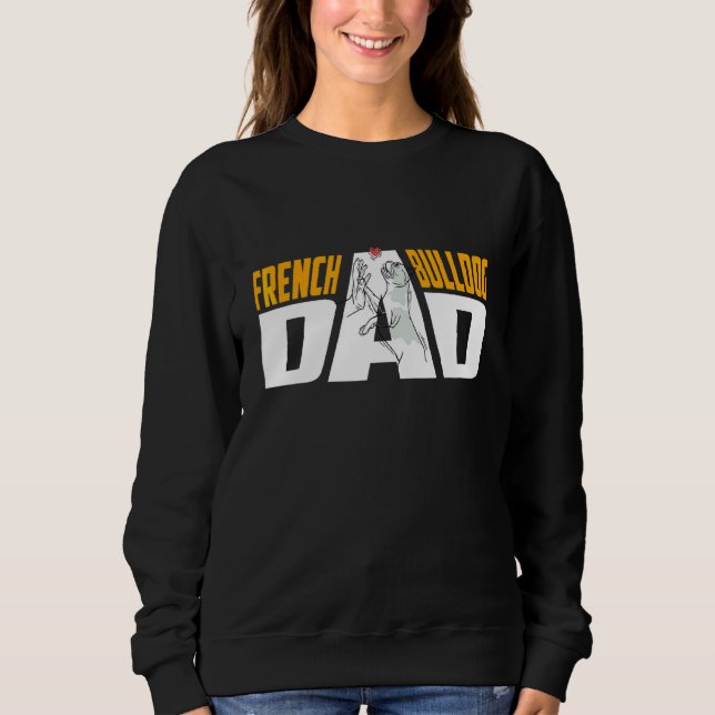 Manar Fransk Bulldog Pappa Frenchie T Shirt (Framsida)