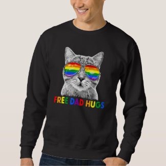 Manar Free Pappa Hugs Purride Proud Ally Cat Rainb Lång Ärmad Tröja