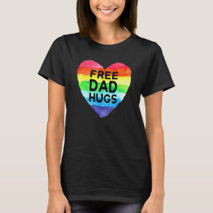 Manar Free Pappa Hugs Rainbow Heart Flagga Gay Lgb T Shirt