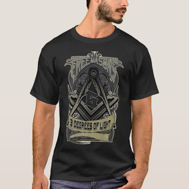 Manar FREEMASON 3 GRADER LJUS BROTHERHOOD AV T Shirt (Framsida)
