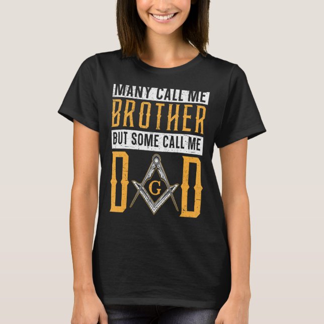 Manar Freemason Pappa Masonic Fraternal Freemasonr T Shirt (Framsida)