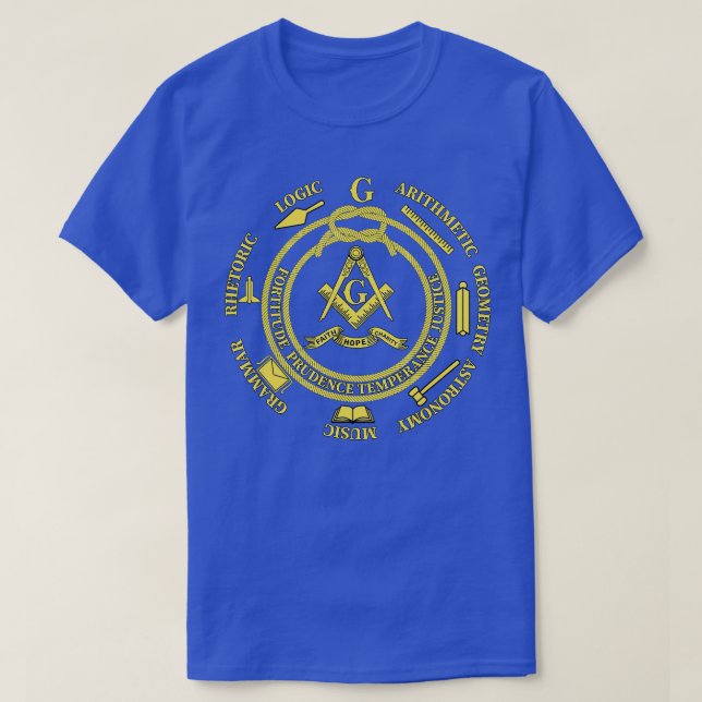 Manar Freemason Verktyg Faith Hope Charity Masonic T Shirt (Design framsida)