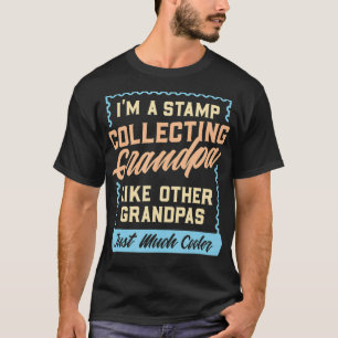 Manar Frimärke Samlar in Grandpa Collector Philat T Shirt