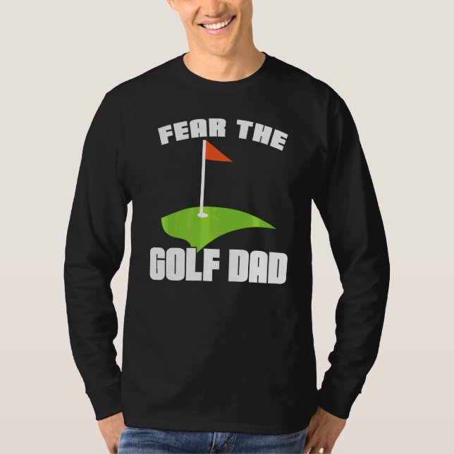 Manar fruktar Golf Pappa-idrotten T Shirt (Framsida)