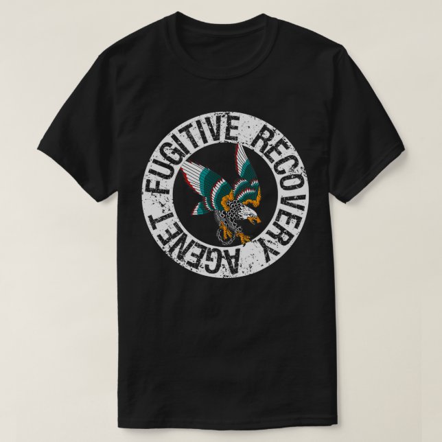 Manar Fugitive Recovery Agent för en Bounty Hunter T Shirt (Design framsida)