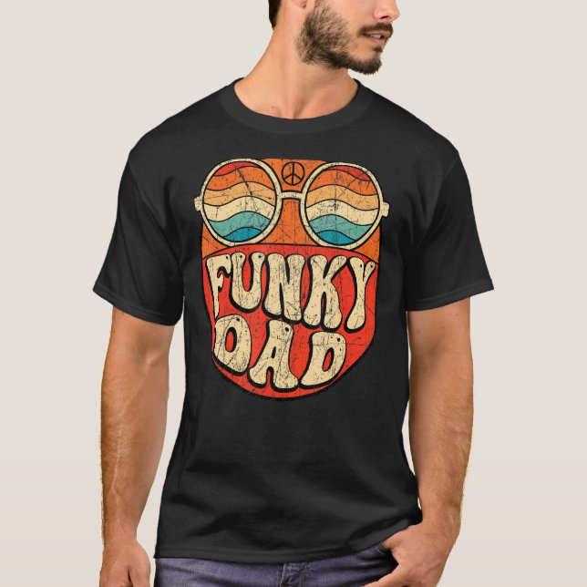 Manar Funky Pappa 70-talets Aesthetic Nostalgia 19 T Shirt (Framsida)