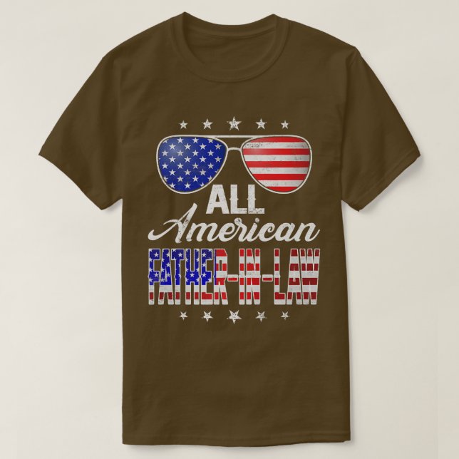 Manar Funny All American FatherInLaw American Flag T Shirt (Design framsida)