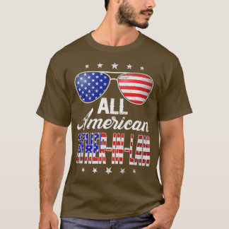 Manar Funny All American FatherInLaw American Flag T Shirt